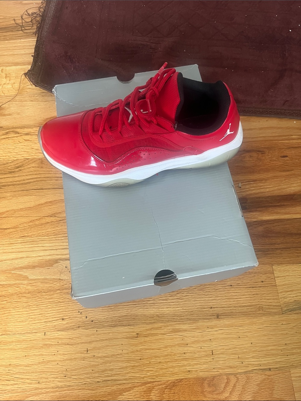 Jordan Red Low-Top Sneaker with White Midsole
